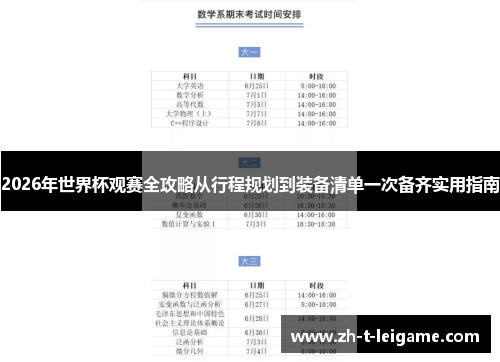 2026年世界杯观赛全攻略从行程规划到装备清单一次备齐实用指南 2026年世界杯观赛全攻略从行程规划到装备清单一次备齐实用指南